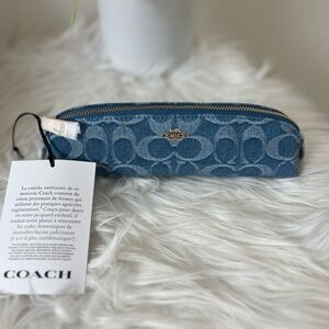 Coach denim pencil case
